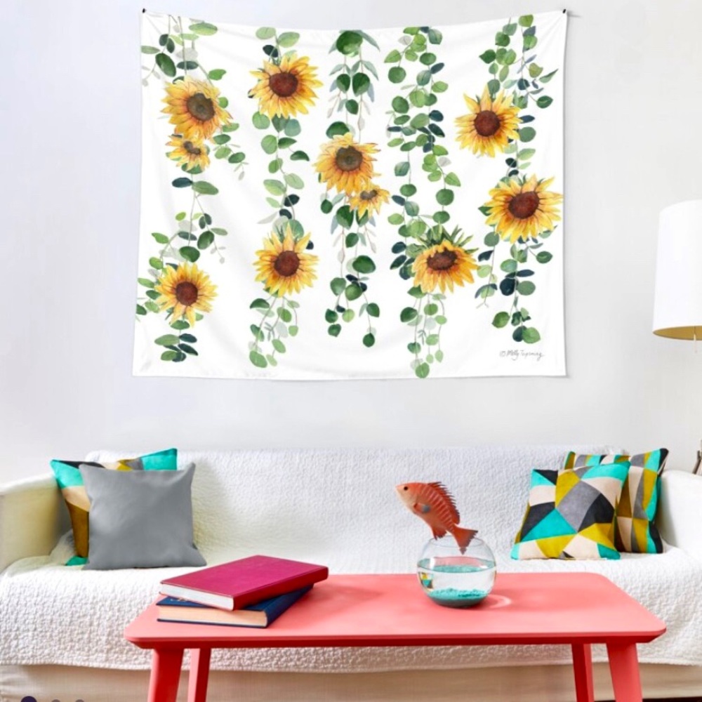 Sunflower and Eucalyptus Tapestry